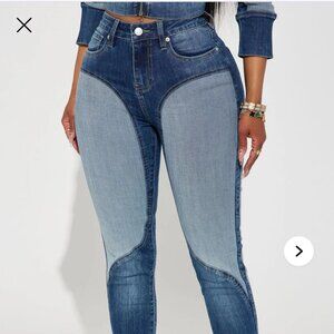 Two tone skinny jeans